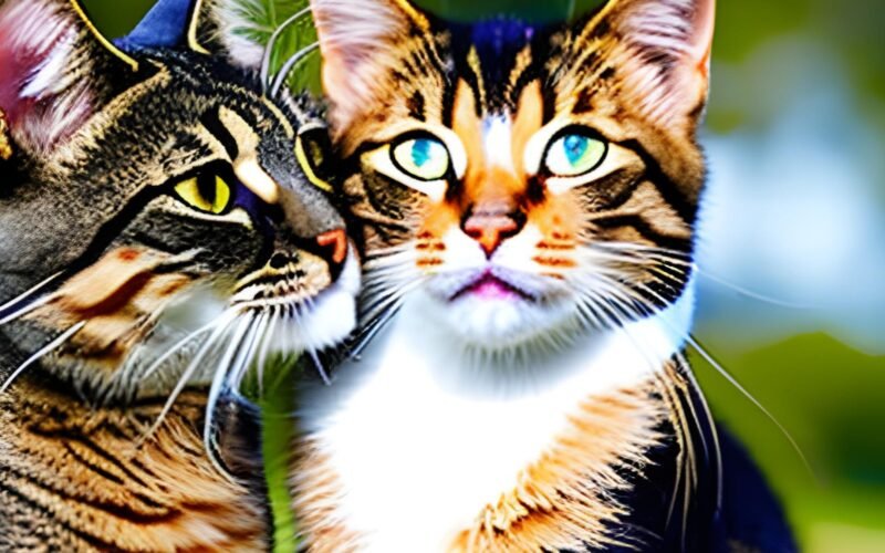 Cats Bite Each Other on the Neck