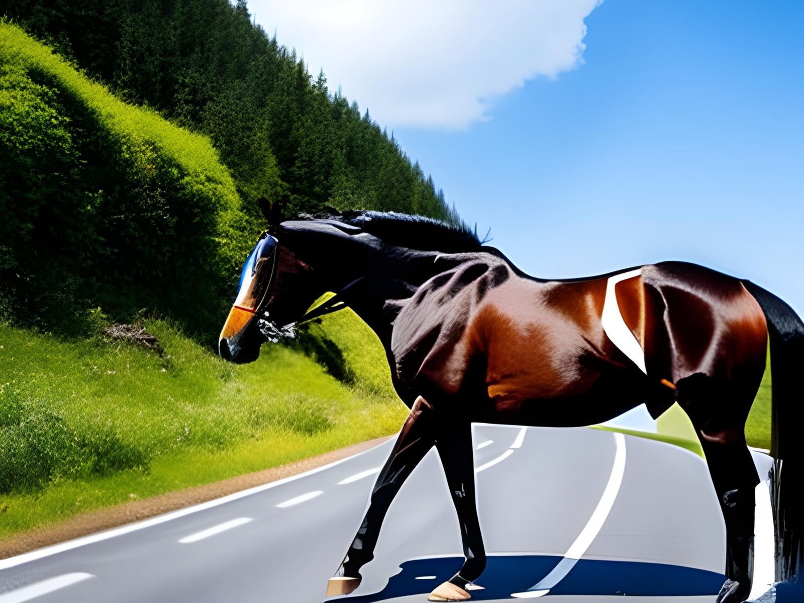 Horse Cross the Road