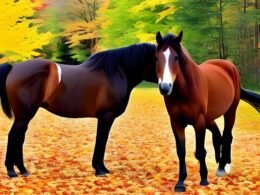 Horses Eat Maple Leaves