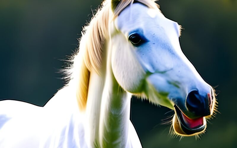 Horse Eat With Its Mouth Open