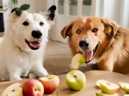 Dogs Eat Sliced Apples